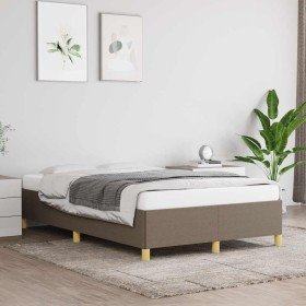 Estructura de cama sin colchón tela gris taupe 120x190 cm Estructura de cama sin colchón tela gris taupe 120x190 cm