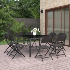 9-teiliges Garten-Ess-Set aus Stahl von vidaXL, Gartensets - Ref: Foro24-3073515, Preis: 508,93 €, Rabatt: %