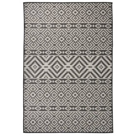 Black striped flat weave outdoor rug 160x230 cm by vidaXL, Rugs - Ref: Foro24-340853, Price: 66,43 €, Discount: %