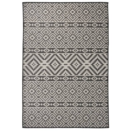 Black striped flat weave outdoor rug 160x230 cm by vidaXL, Rugs - Ref: Foro24-340853, Price: 63,91 €, Discount: %