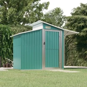 Green galvanized steel garden shed 270x130x208.5 cm by vidaXL, Sheds - Ref: Foro24-316242, Price: 293,47 €, Discount: %