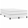 Cama box spring con colchón cuero sintético blanco 120x190 cm
