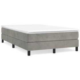 Cama box spring con colchón terciopelo gris claro 120x190 cm en Camas y somieres | Comprar online en Foro24