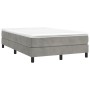 Cama box spring con colchón terciopelo gris claro 120x190 cm