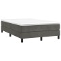 Cama box spring con colchón terciopelo gris oscuro 120x190 cm