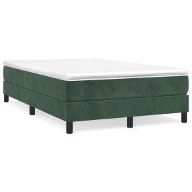 Cama box spring con colchón terciopelo verde oscuro 120x190 cm Cama box spring con colchón terciopelo verde oscuro 120x190 cm