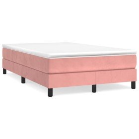 Cama box spring con colchón terciopelo rosa 120x190 cm Cama box spring con colchón terciopelo rosa 120x190 cm