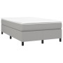 Cama box spring con colchón tela gris claro 120x190 cm