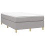 Cama box spring con colchón tela gris claro 120x190 cm