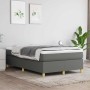 Cama box spring con colchón tela gris oscuro 120x190 cm
