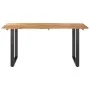 Mesa de comedor de madera maciza de acacia 154x80x76 cm de vidaXL, Mesas de cocina y de comedor - Ref: Foro24-286473, Precio:...