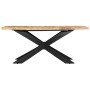 Mesa de comedor madera maciza de mango rugosa 180x90x76 cm de vidaXL, Mesas de cocina y de comedor - Ref: Foro24-285963, Prec...