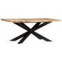Mesa de comedor madera maciza de mango rugosa 180x90x76 cm de vidaXL, Mesas de cocina y de comedor - Ref: Foro24-285963, Prec...