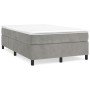Cama box spring con colchón terciopelo gris claro 120x190 cm
