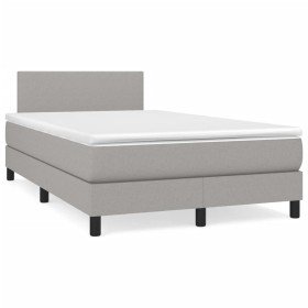 Cama box spring con colchón tela gris claro 120x190 cm en Camas y somieres | Comprar online en Foro24