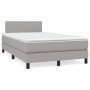 Cama box spring con colchón tela gris claro 120x190 cm en Camas y somieres | Comprar online en Foro24