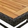 Gartentisch aus synthetischem Rattan, Akazienholz, schwarz, 109 x 107 x 74 cm von vidaXL, Gartentische - Ref: Foro24-316790, ...