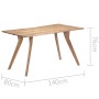 Esstisch aus massivem Akazienholz 140x80x76 cm von vidaXL, Küchen- und Esstische - Ref: Foro24-247977, Preis: 289,35 €, Rabat...