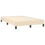 Cama box spring con colchón tela color crema 120x190 cm