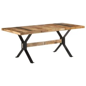Esstisch aus rauem Mangoholz, 180 x 90 x 76 cm von vidaXL, Küchen- und Esstische - Ref: Foro24-321610, Preis: 406,62 €, Rabat...
