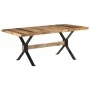 Mesa de comedor madera de mango rugosa 180x90x76 cm de vidaXL, Mesas de cocina y de comedor - Ref: Foro24-321610, Precio: 407...