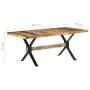 Mesa de comedor madera de mango rugosa 180x90x76 cm de vidaXL, Mesas de cocina y de comedor - Ref: Foro24-321610, Precio: 407...