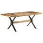 Mesa de comedor madera de mango rugosa 180x90x76 cm de vidaXL, Mesas de cocina y de comedor - Ref: Foro24-321610, Precio: 407...