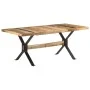 Mesa de comedor madera de mango rugosa 180x90x76 cm de vidaXL, Mesas de cocina y de comedor - Ref: Foro24-321610, Precio: 407...