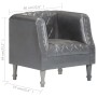 Sillón de cuero de cabra auténtico gris de vidaXL, Sillones - Ref: Foro24-286618, Precio: 241,46 €