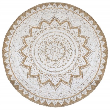 Alfombra redonda yute trenzado estampado 180 cm de vidaXL, Alfombras - Ref: Foro24-343587, Precio: 119,16 €, Descuento: %