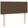 Cama box spring con colchón tela marrón oscuro 120x190 cm