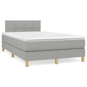 Cama box spring con colchón tela gris claro 120x190 cm en Camas y somieres | Comprar online en Foro24