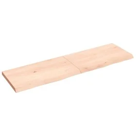 Solid untreated oak wood wall shelf 140x40x(2-4) cm by vidaXL, Shelves and shelves - Ref: Foro24-363582, Price: 52,47 €, Disc...