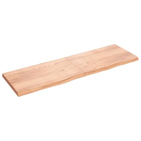 Estante pared madera roble tratada marrón claro 200x60x(2-6) cm