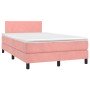 Cama box spring con colchón terciopelo rosa 120x190 cm en Camas y somieres | Comprar online en Foro24