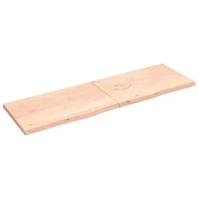 Solid untreated oak wood wall shelf 200x60x(2-4) cm by vidaXL, Shelves and shelves - Ref: Foro24-363610, Price: 75,19 €, Disc...