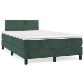 Cama box spring con colchón terciopelo verde oscuro 120x190 cm Cama box spring con colchón terciopelo verde oscuro 120x190 cm