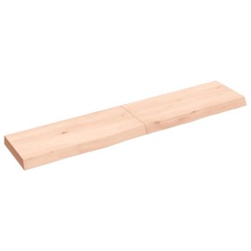 Estante de pared madera maciza roble sin tratar 140x30x(2-6) cm