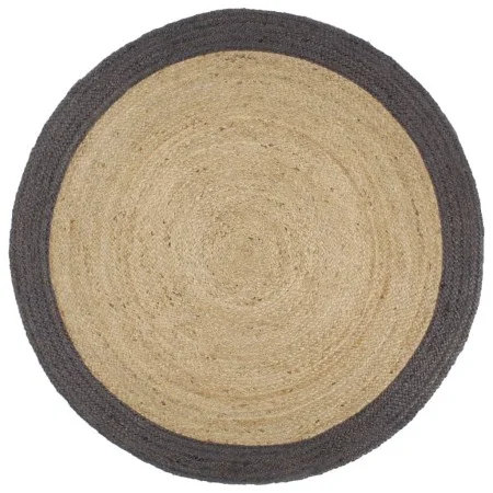 Alfombra hecha a mano de yute con borde gris oscuro 210 cm de vidaXL, Alfombras - Ref: Foro24-343606, Precio: 109,21 €, Descu...
