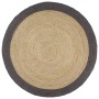 Handgefertigter Juteteppich mit dunkelgrauem Rand, 210 cm von vidaXL, Teppiche - Ref: Foro24-343606, Preis: 125,49 €, Rabatt: %