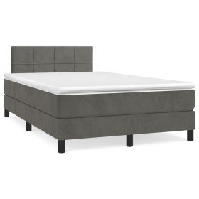 Cama box spring con colchón terciopelo gris oscuro 120x190 cm Cama box spring con colchón terciopelo gris oscuro 120x190 cm
