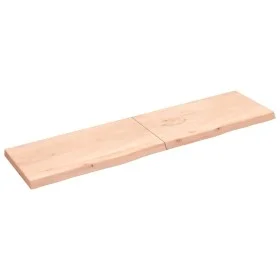 Untreated solid oak wood wall shelf 200x50x(2-6) cm by vidaXL, Shelves and shelves - Ref: Foro24-363609, Price: 77,92 €, Disc...