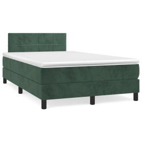 Cama box spring con colchón terciopelo verde oscuro 120x190 cm Cama box spring con colchón terciopelo verde oscuro 120x190 cm