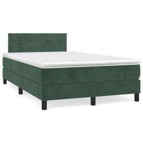 Cama box spring con colchón terciopelo verde oscuro 120x190 cm Cama box spring con colchón terciopelo verde oscuro 120x190 cm