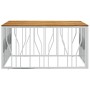 Couchtisch aus Edelstahl und massivem Akazienholz silber von vidaXL, Couchtisch - Ref: Foro24-350071, Preis: 155,93 €, Rabatt: %
