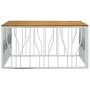 Stainless steel and solid acacia wood silver coffee table by vidaXL, Coffee table - Ref: Foro24-350071, Price: 154,48 €, Disc...