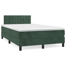Cama box spring con colchón terciopelo verde oscuro 120x190 cm Cama box spring con colchón terciopelo verde oscuro 120x190 cm