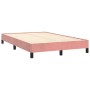 Cama box spring con colchón terciopelo rosa 120x190 cm