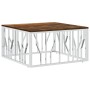 Mesa de centro acero inoxidable y madera reciclada plateada de vidaXL, Mesas de centro - Ref: Foro24-350061, Precio: 117,68 €...