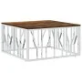 Stainless steel and silver recycled wood coffee table by vidaXL, Coffee table - Ref: Foro24-350061, Price: 116,63 €, Discount: %